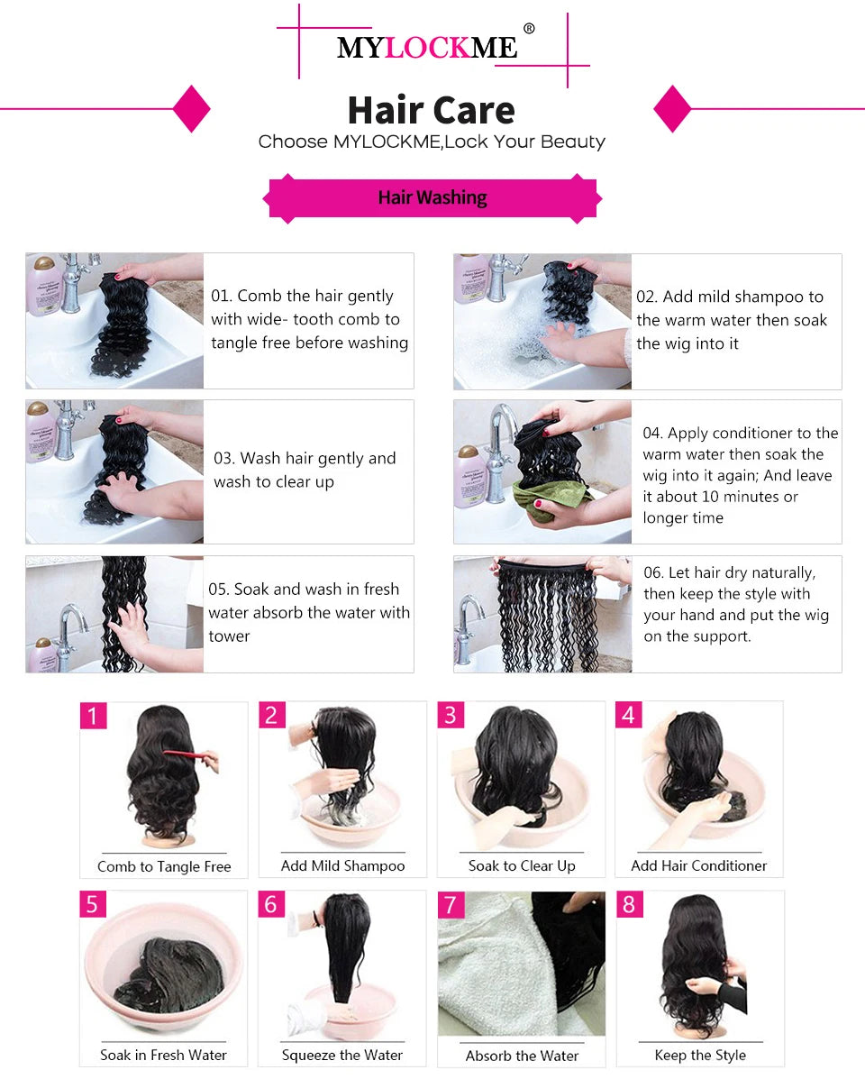 13x4 13x6 Deep Wave Transparent Lace Front Human Hair Wigs Glueless Wigs Human Hair Ready To Wear 6x4 5X5 Closure Wig Preplucke