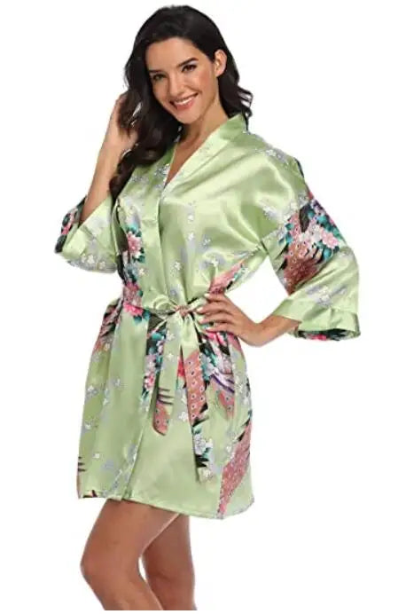 Women's Floral Rayon Kimono Robe | Sexy Lingerie Bath Gown Nightdress Oversize