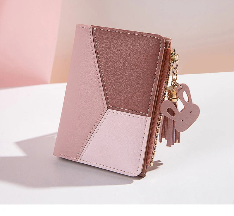 Women's PU Leather Wallet – Foldable Card Holder & Coin Purse for Ladies