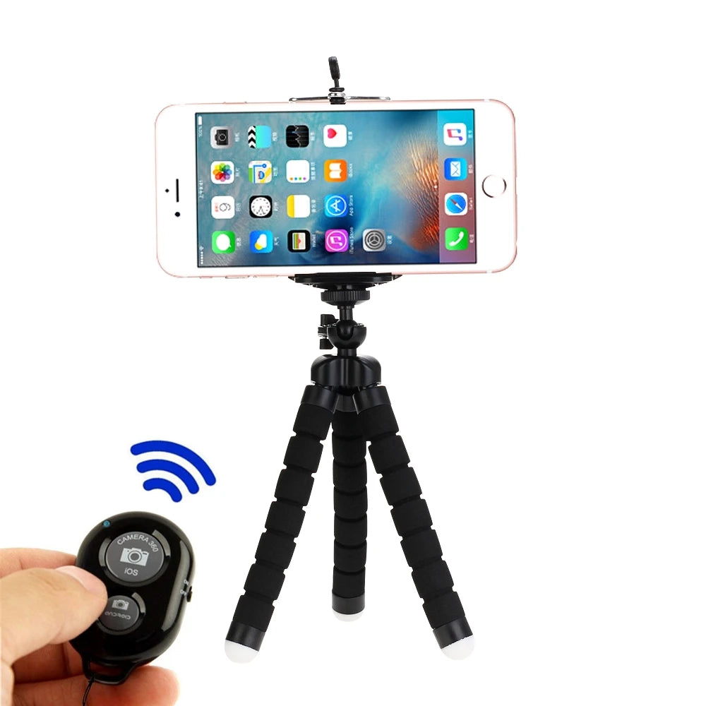 Shoot Hands-Free. Anywhere. — Mini Octopus Flexible Phone Tripod Stand | Smartphone Monopod, Camera Clip Holder, Optional Bluetooth Remote, 3 Colors