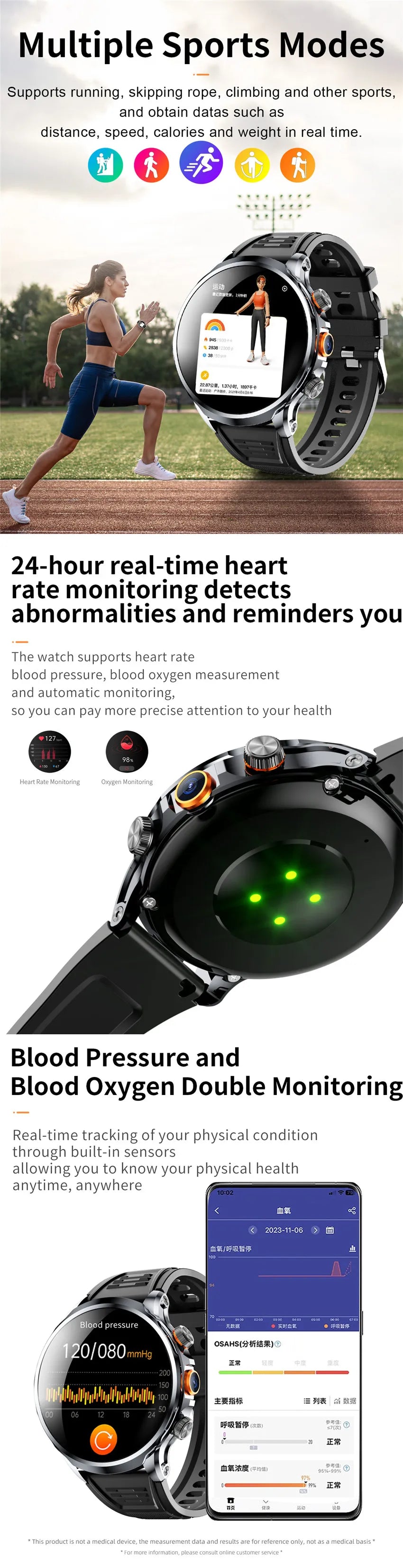 HUANLONG 4G LTE Android Smartwatch with Heart Rate Tracker GPS Navigation Remote Control SIM Card IP68 Waterproof Unisex Design