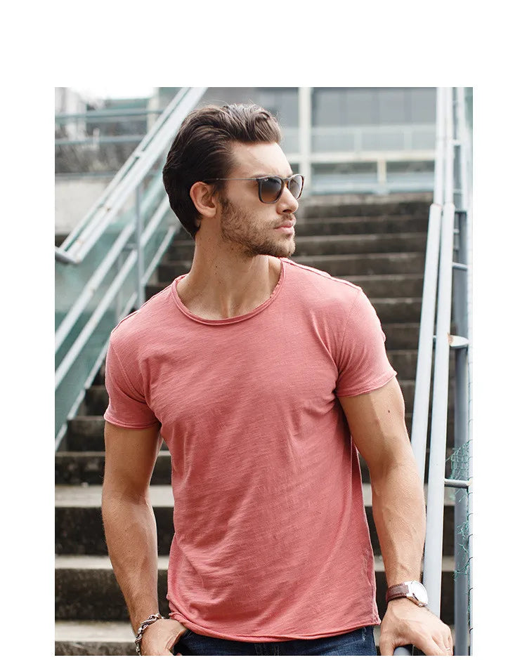 Men's 100% Cotton O-Neck Short Sleeve T-Shirt — Classic Crew Neck Essential