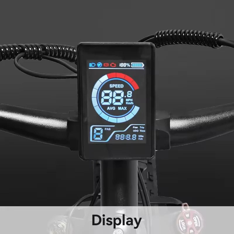 QJ26 1000W 26" All-Terrain Adult Electric Mountain Bike — 48V Fat Tire Off-Road Dirt E-Bike, 45-55km Range