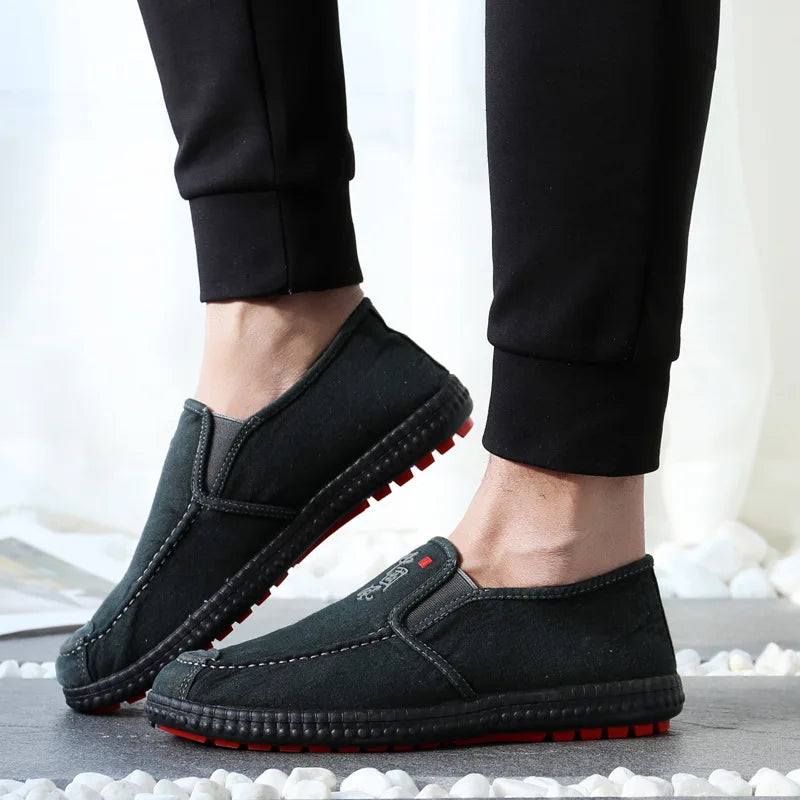 Men's Denim Slip-On Loafers — Lightweight Breathable Walking Shoes for Everyday Comfort
