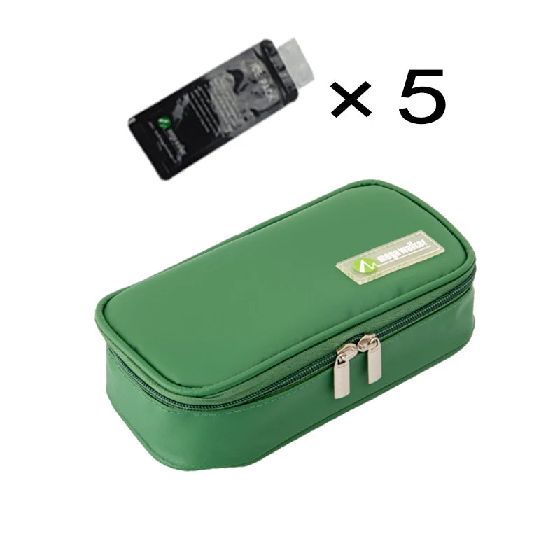 Portable Insulated Insulin Cooler Bag – Nylon Aluminum Foil Diabetic Travel Case with Gel Packs & Thermometer