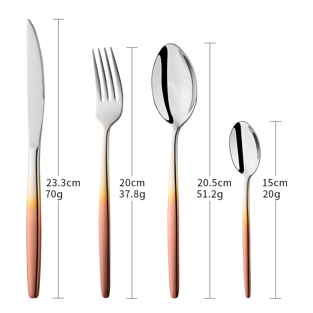Stainless Steel Flatware – Rainbow, Gold & Color Options