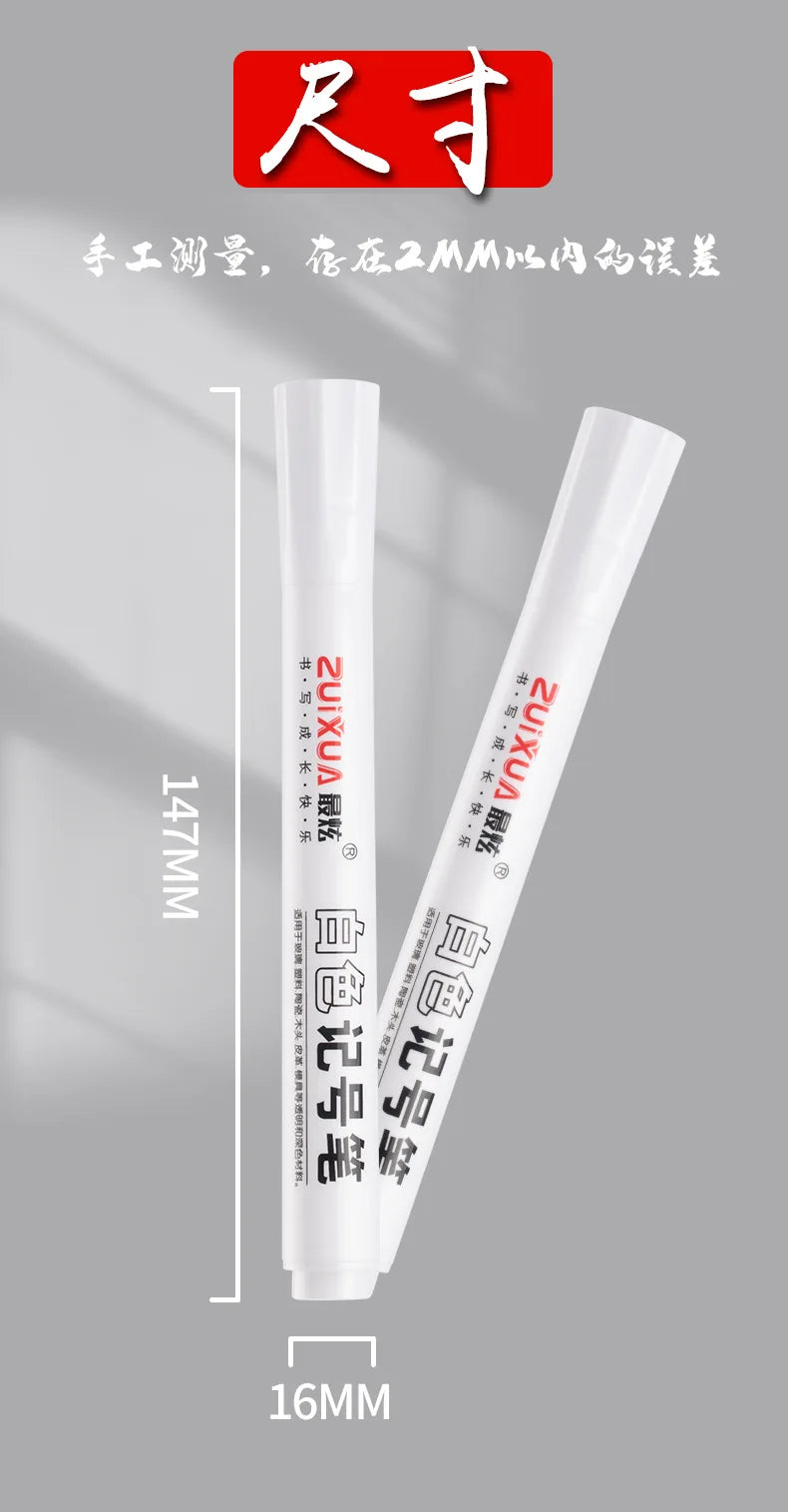 Write on Anything. — White Oily Waterproof Marker Pens | 2.0mm Tip, DIY Graffiti, Sketching & Art Markers, 1, 3 & 5 Pack