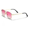 HBK Unisex Retro Double-Bridge Sunglasses | Vintage Reflective Lens UV400 Luxury Metal Frame
