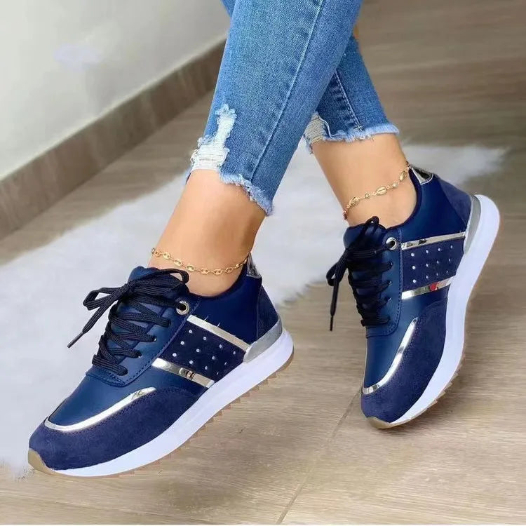 Women's Fashion Platform Running Shoes — Casual PU Microfiber Spring Sneakers (Sizes 36-43)
