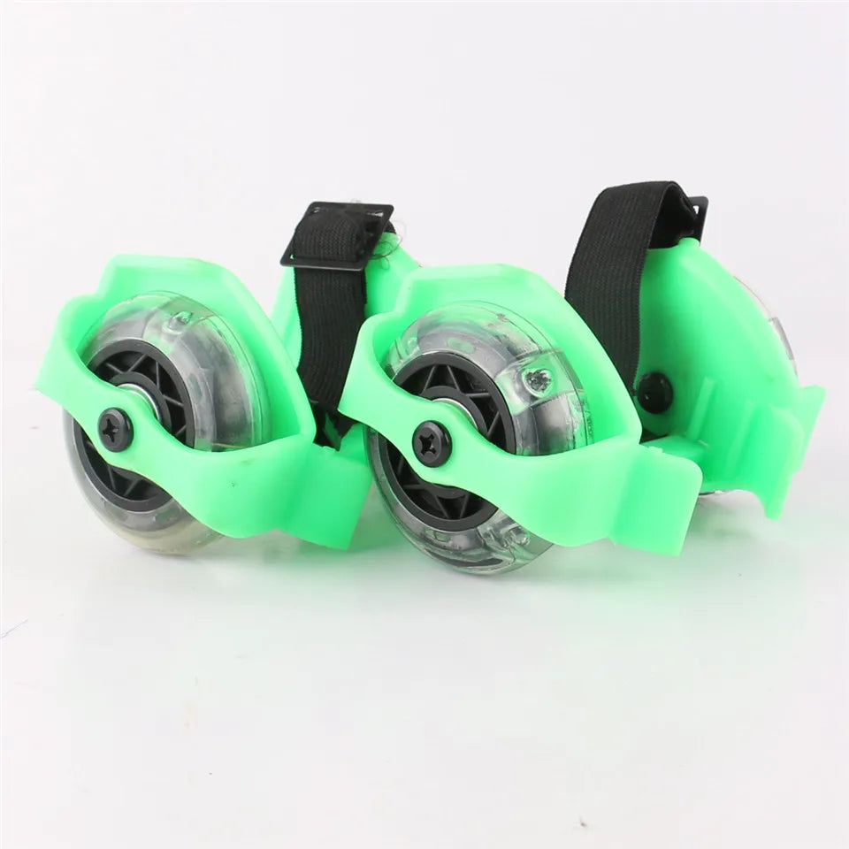 Children's LED Flashing Heel Roller Skate Shoes – Adjustable Hot Wheels Colorful Pulley Strap Skates