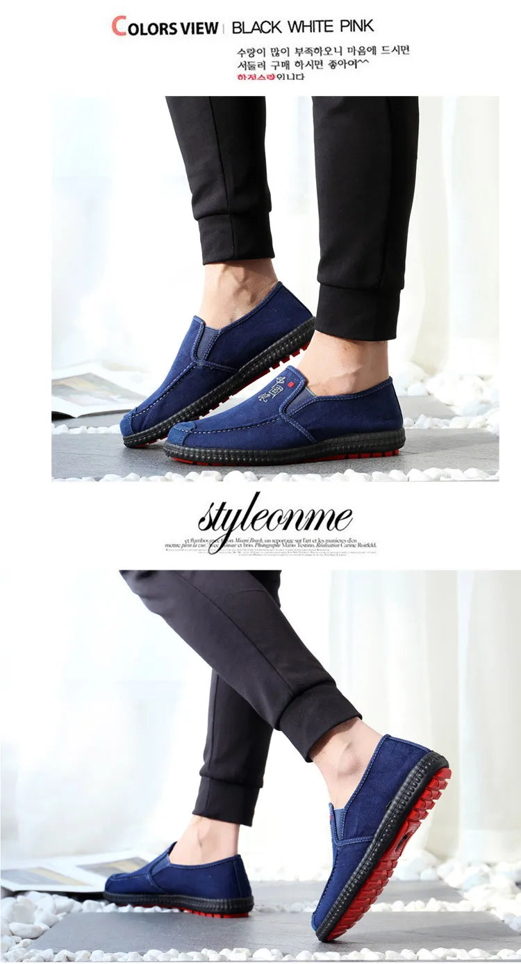 Men's Denim Slip-On Loafers — Lightweight Breathable Walking Shoes for Everyday Comfort