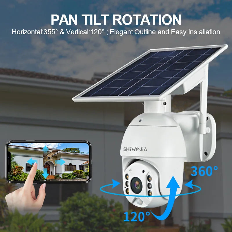 SHIWOJIA Solar Security Camera – 4G or Wi-Fi Options