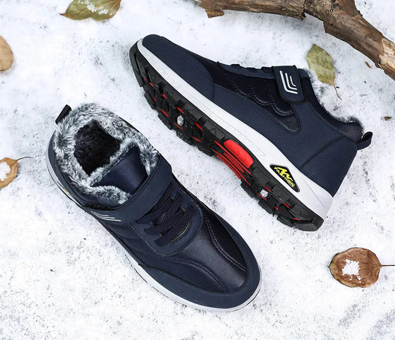 Men's Warm Cotton Winter Hiking Shoes — Velvet Lined Walking Shoes for Elderly (Sizes 39-44)