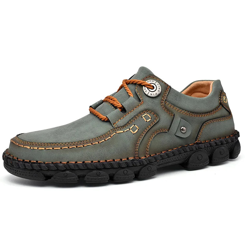 Men's Large Size Business Casual Leather Shoes — Thick Sole Lace-Up Work Shoes (Sizes 39-48)
