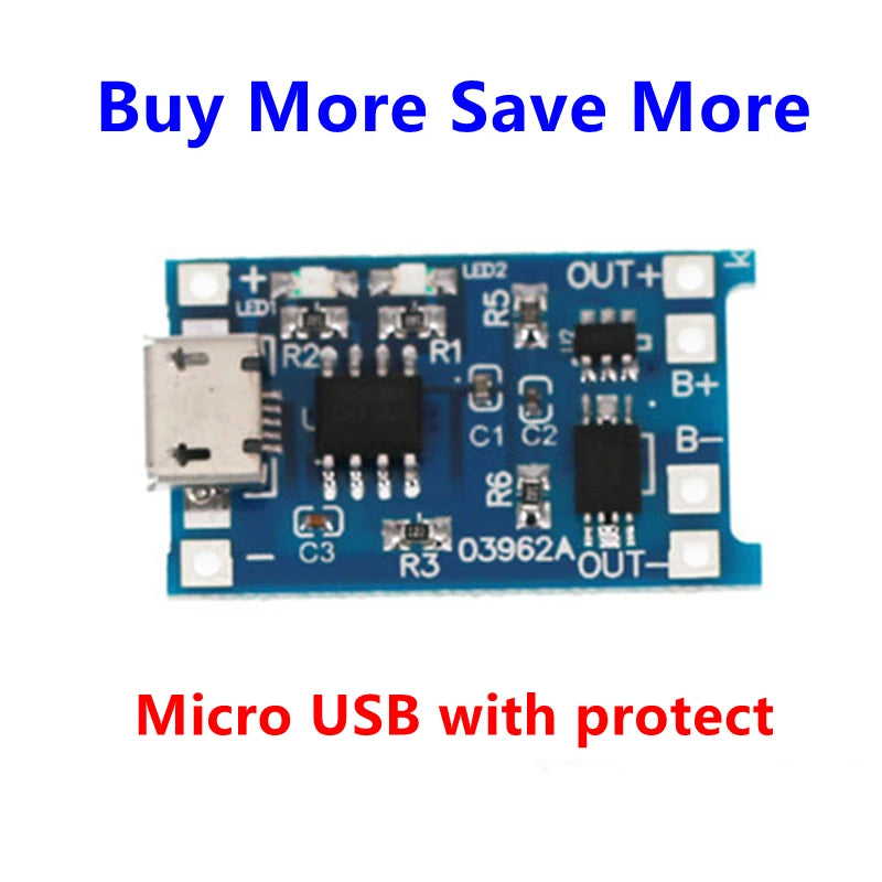 5-Pack USB 18650 Charger Module — Type-C / Micro / Mini USB Li-ion Charging Board