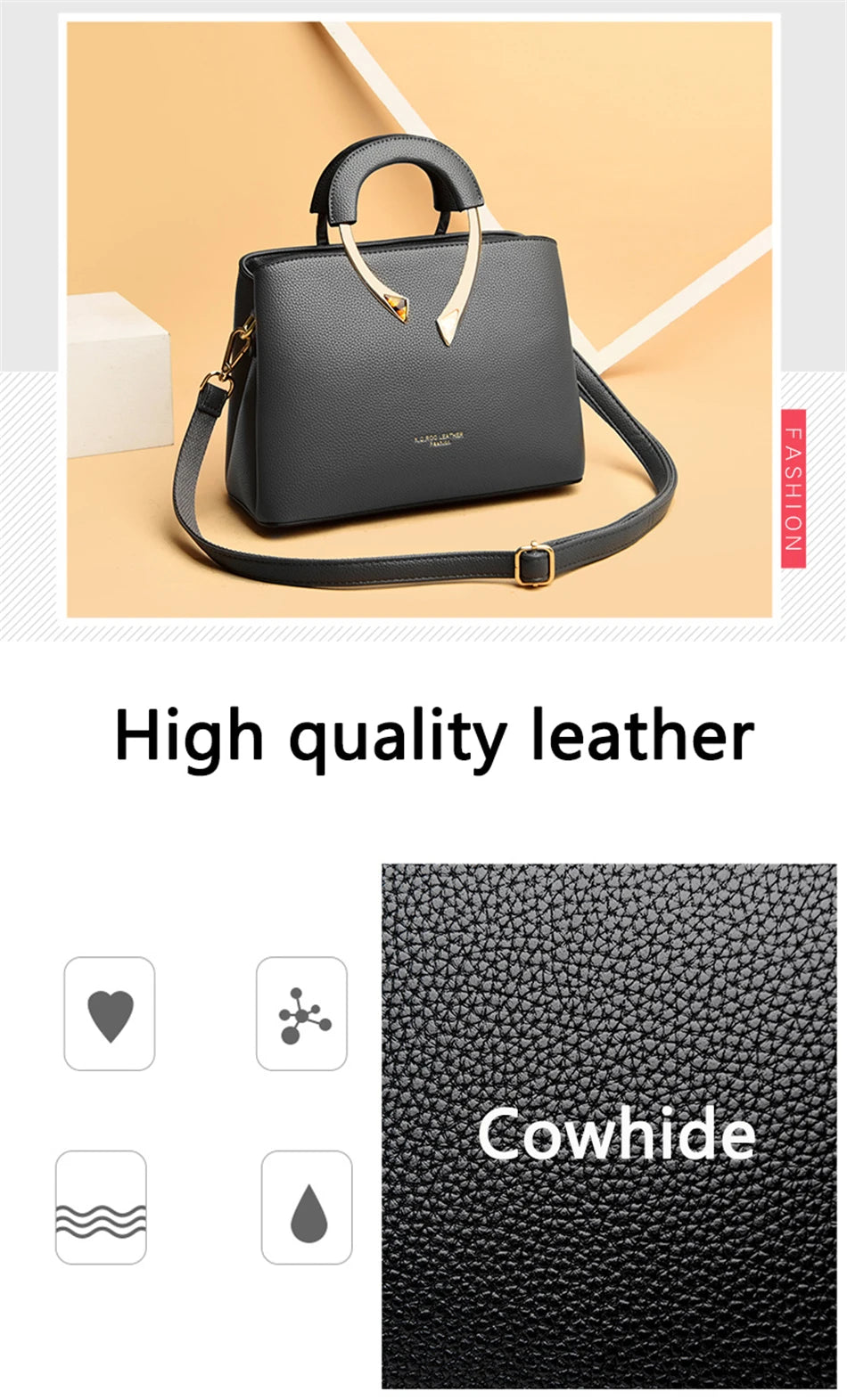 VANDERWAH Luxury Microfiber Leather Casual Tote Bag – Designer Shoulder Crossbody Handbag for Women