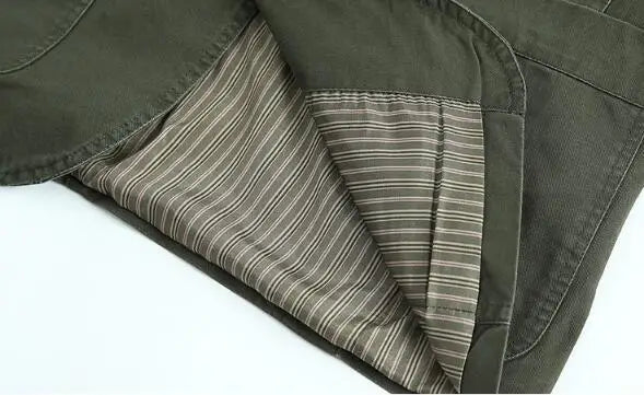 Men's Single Breasted Blazer — Washable Loose Fit Military Style Jacket