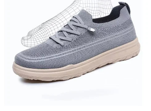 Men's Extra Size Mesh Slip-On Walking Shoes — Super Soft PU Sole Cushioned Jogging Shoes