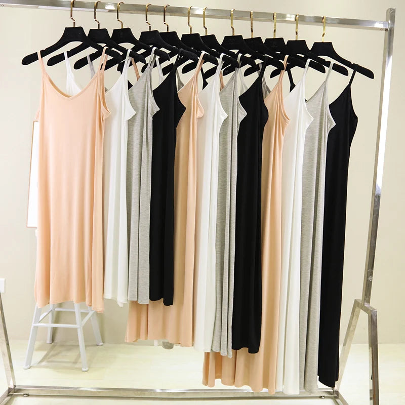Modal Camisole Tank Dress — Casual Sexy O-Neck Beach Home Dress