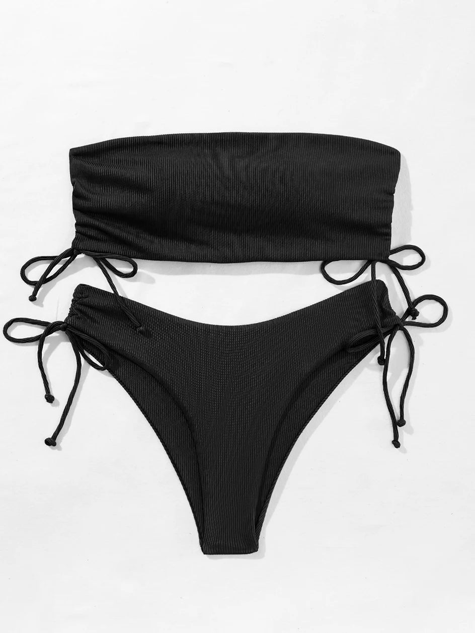 Bandeau High Waist Bikini Set — 2-Piece Women's Swimsuit