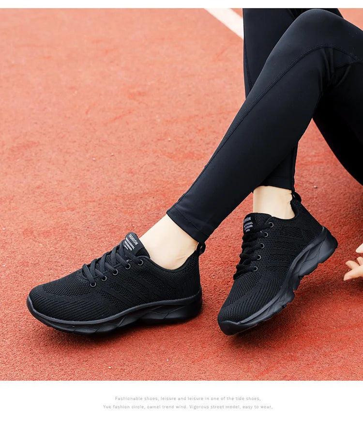 Women's Memory Foam Running & Gym Sneakers — Breathable Lightweight Anti-Slip Walking Tennis Shoes