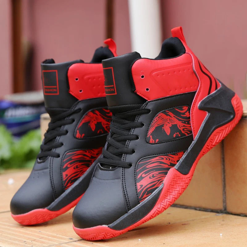 Men's High-Top Basketball Shoes – Cushioned Breathable Sports Sneakers