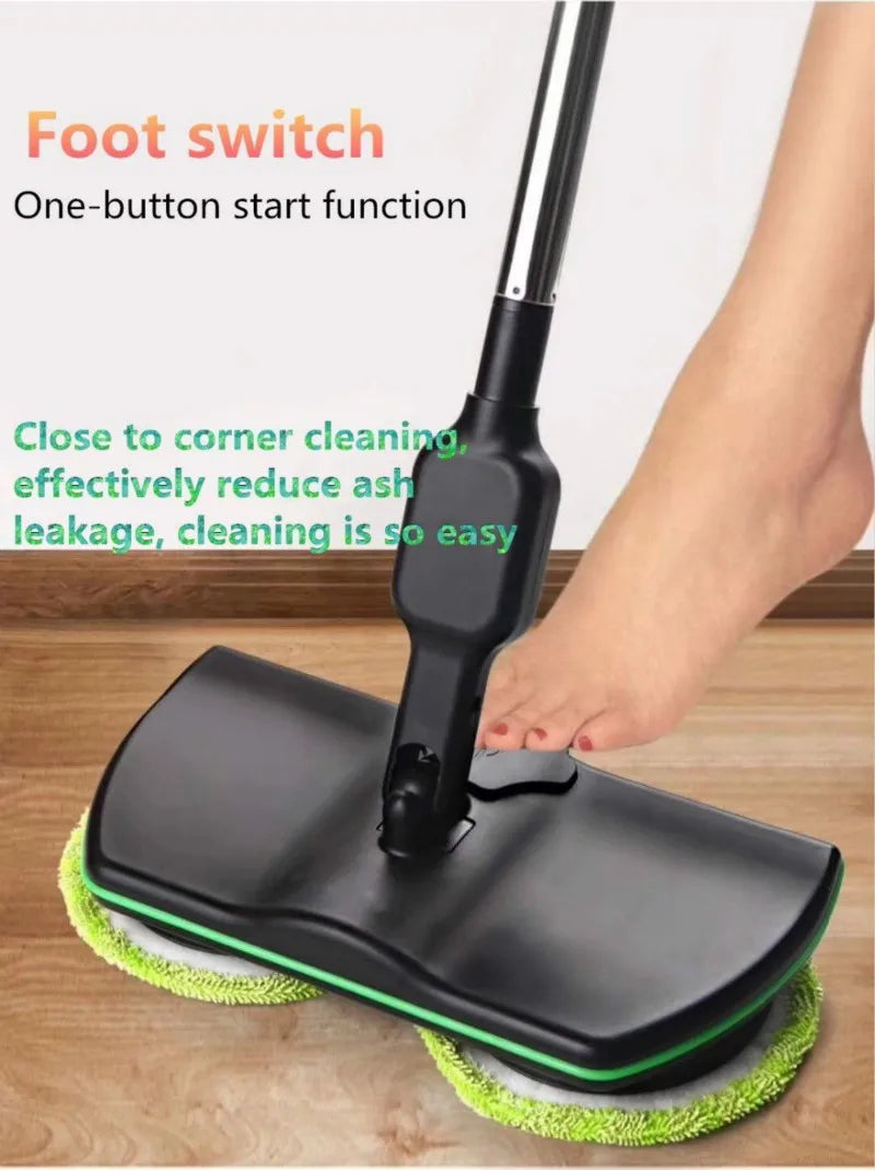 Cordless Electric Spinning Mop — 3-in-1 Rechargeable Floor Cleaner, Scrubber, Handheld Vacuum & Carpet Polisher Mop
