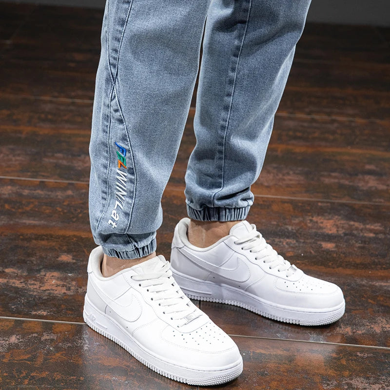 Men's Baggy Cargo Denim Jogger Pants — Streetwear Harem Jean Trousers Plus Size