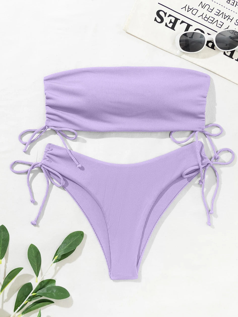Bandeau High Waist Bikini Set — 2-Piece Women's Swimsuit