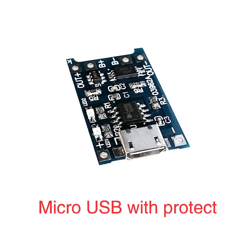 5-Pack USB 18650 Charger Module — Type-C / Micro / Mini USB Li-ion Charging Board