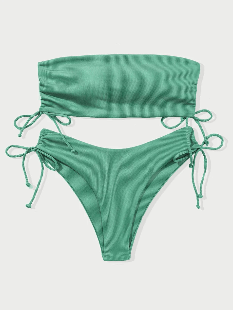 Bandeau High Waist Bikini Set — 2-Piece Women's Swimsuit