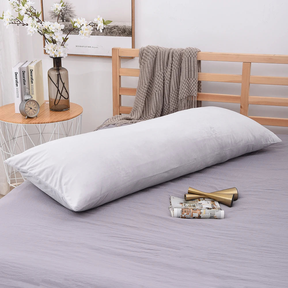 Super Soft Plush Body Pillow Cover – Nordic Solid Color, Multiple Sizes, Hidden Zipper