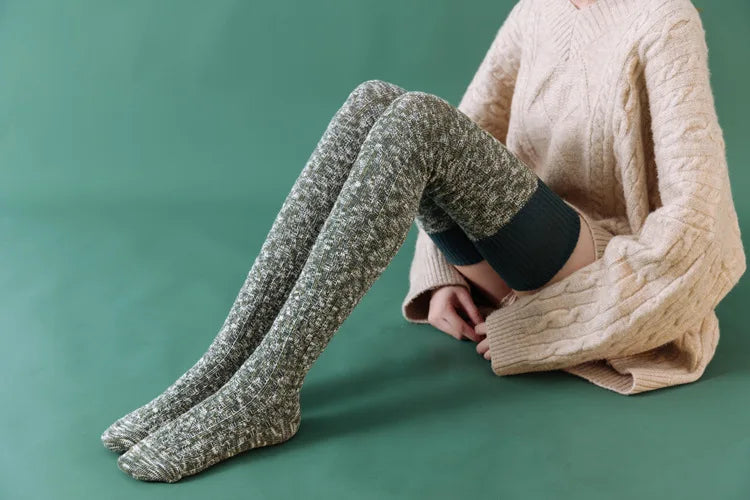 Women's Thigh-High Socks – Thick Cotton Blend