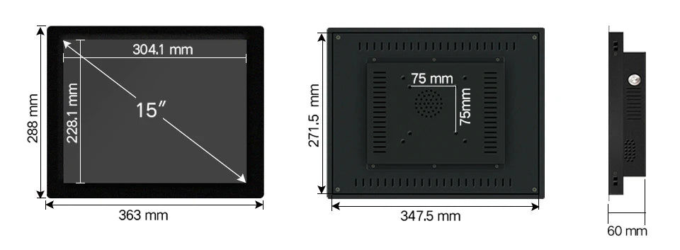 Balahome Industrial All-in-One PC – 10.4"/12.1"/15" Resistive Touch, Intel i3, Win10 Pro
