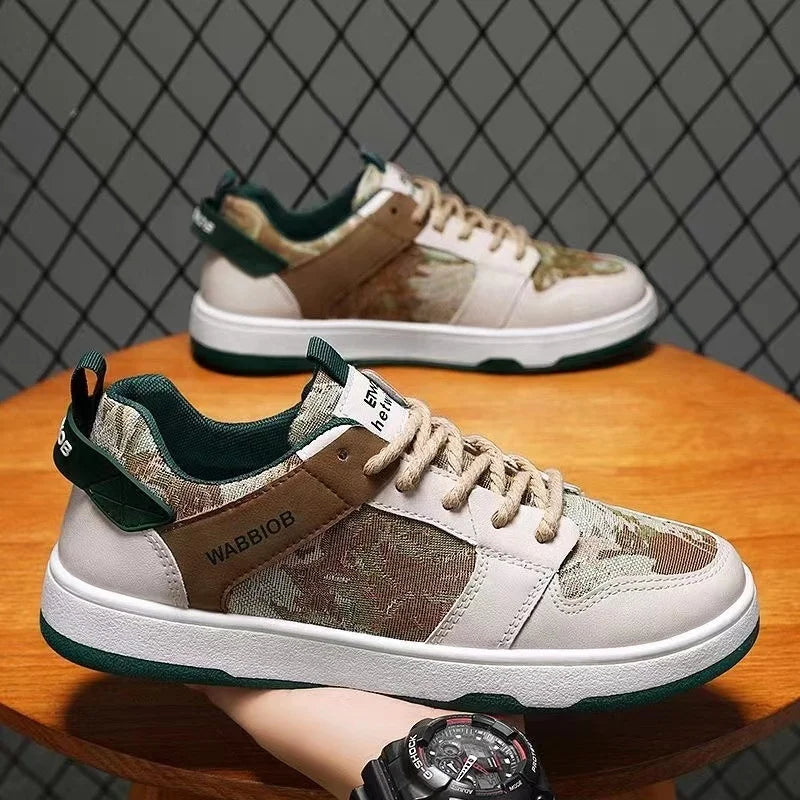 Men's Retro Flat Casual Shoes — All-Match Denim & Leather Spring Summer Shoes (Sizes 39-44)