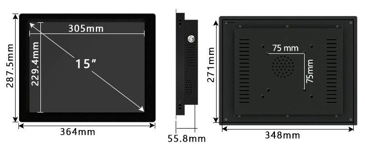 Balahome Industrial All-in-One PC – 10"/12"/15" Resistive Touch, Intel i5, Wi-Fi, RS232, Win10 Pro