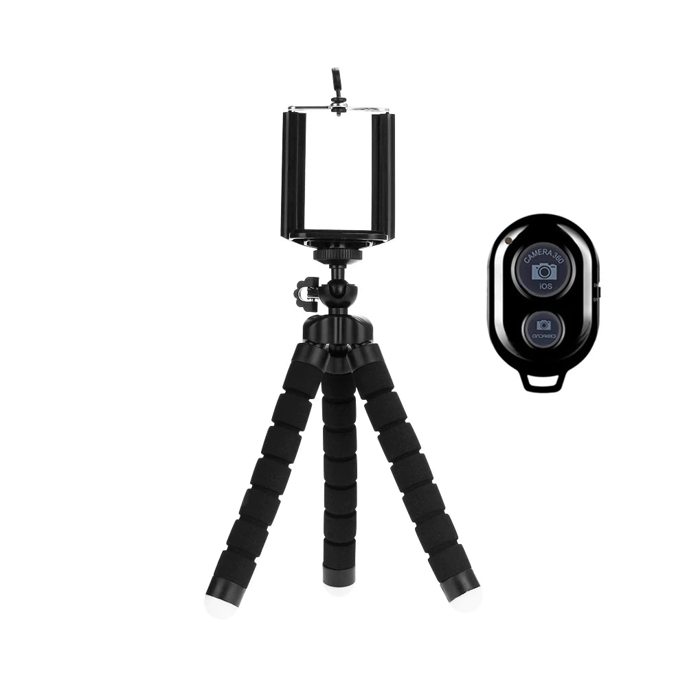 Shoot Hands-Free. Anywhere. — Mini Octopus Flexible Phone Tripod Stand | Smartphone Monopod, Camera Clip Holder, Optional Bluetooth Remote, 3 Colors