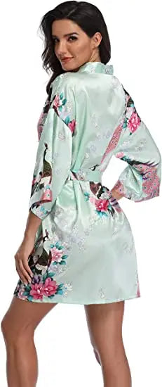 Women's Floral Rayon Kimono Robe | Sexy Lingerie Bath Gown Nightdress Oversize