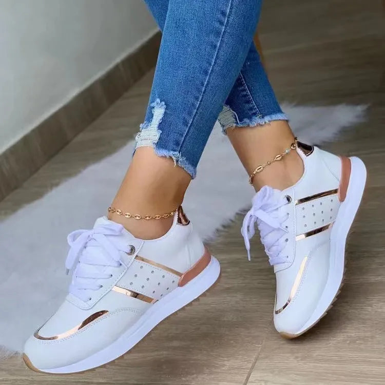 Women's Fashion Platform Running Shoes — Casual PU Microfiber Spring Sneakers (Sizes 36-43)