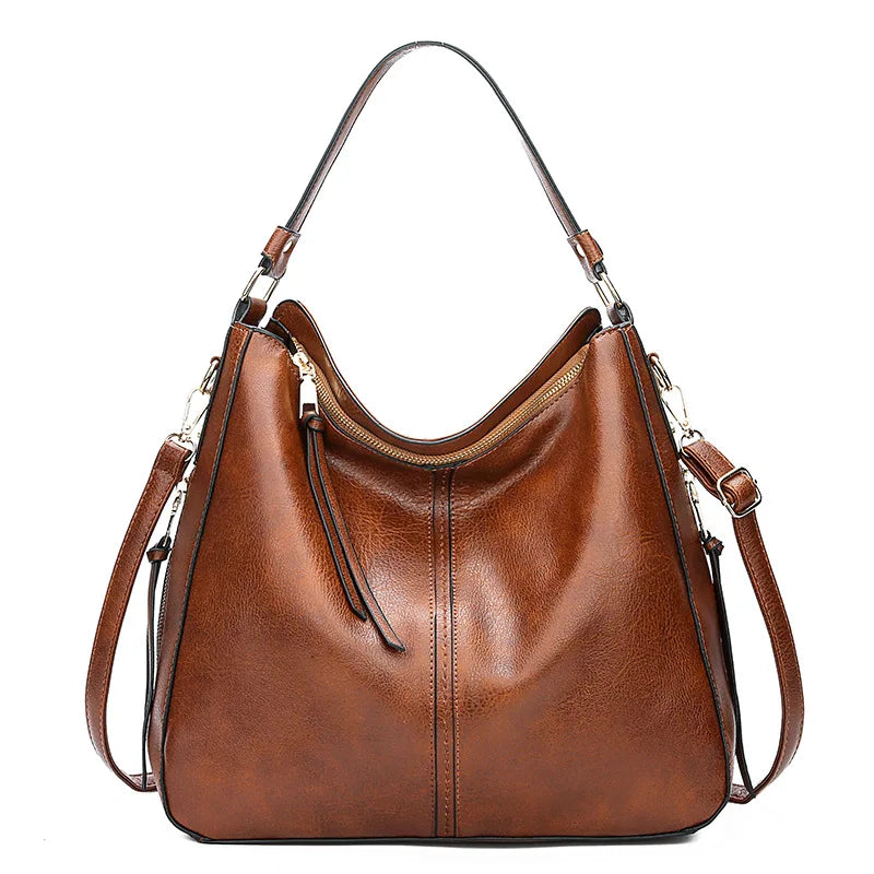 LadyHuarui Vintage PU Hobo Tote Bag – Tassel Patchwork Crossbody Shoulder Handbag for Women