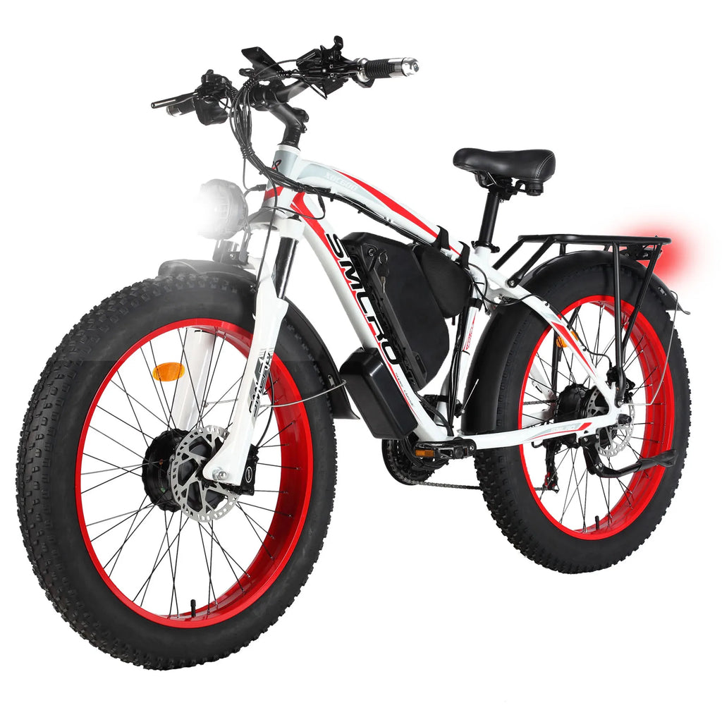 Smlro XDC600 Dual Motor 2000W Fat Tire Electric Bike — 48V 22.4Ah 26" 21-Speed, Hydraulic Disc Brakes
