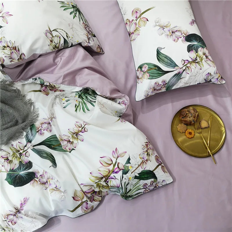 500TC Egyptian Cotton Bedding Set – 4 or 6-Piece Luxury Duvet Cover with Sheet & Pillowcases, 19 Colors