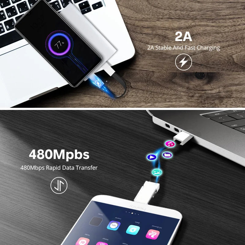 3-in-1 Magnetic Keychain USB Cable – Micro USB, USB-C & Lightning for iPhone & Android