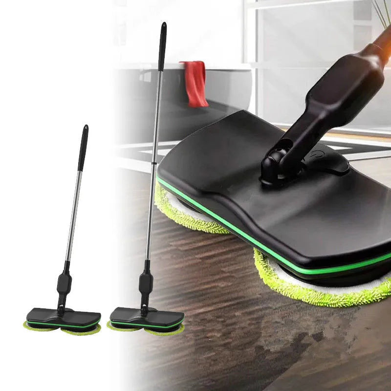 Cordless Electric Spinning Mop — 3-in-1 Rechargeable Floor Cleaner, Scrubber, Handheld Vacuum & Carpet Polisher Mop