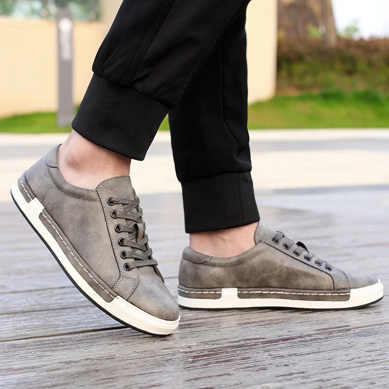 Men's Trendy Sports Casual Sneakers — Microfiber Upper Rubber Sole Running Shoes (Sizes 38-48)