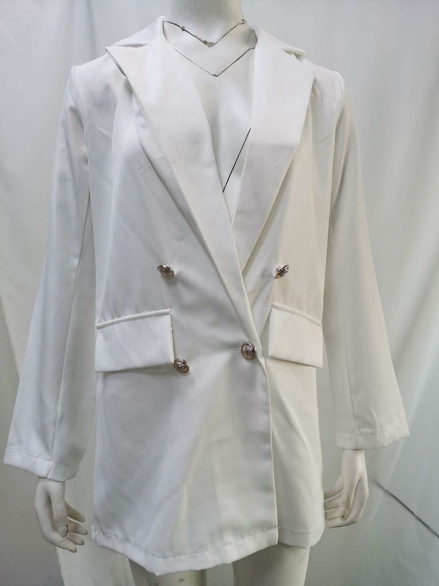 Women's Solid Color Lapel Cardigan Suit Jacket — Long Blazer