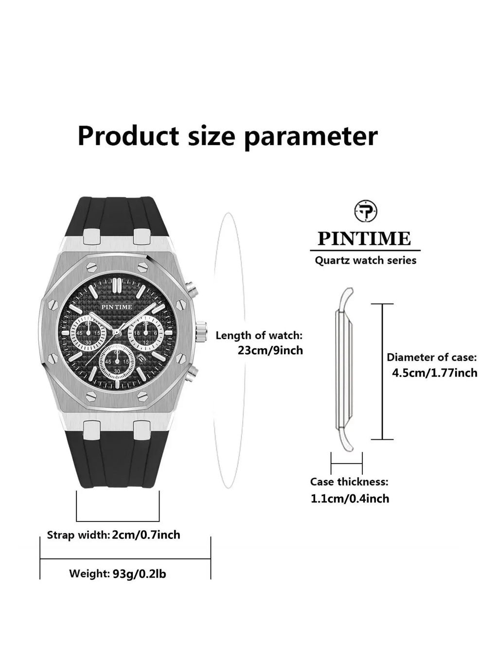 Men's Three-Dial Sports Watch — Multi-Function, Waterproof, Fashion Casual