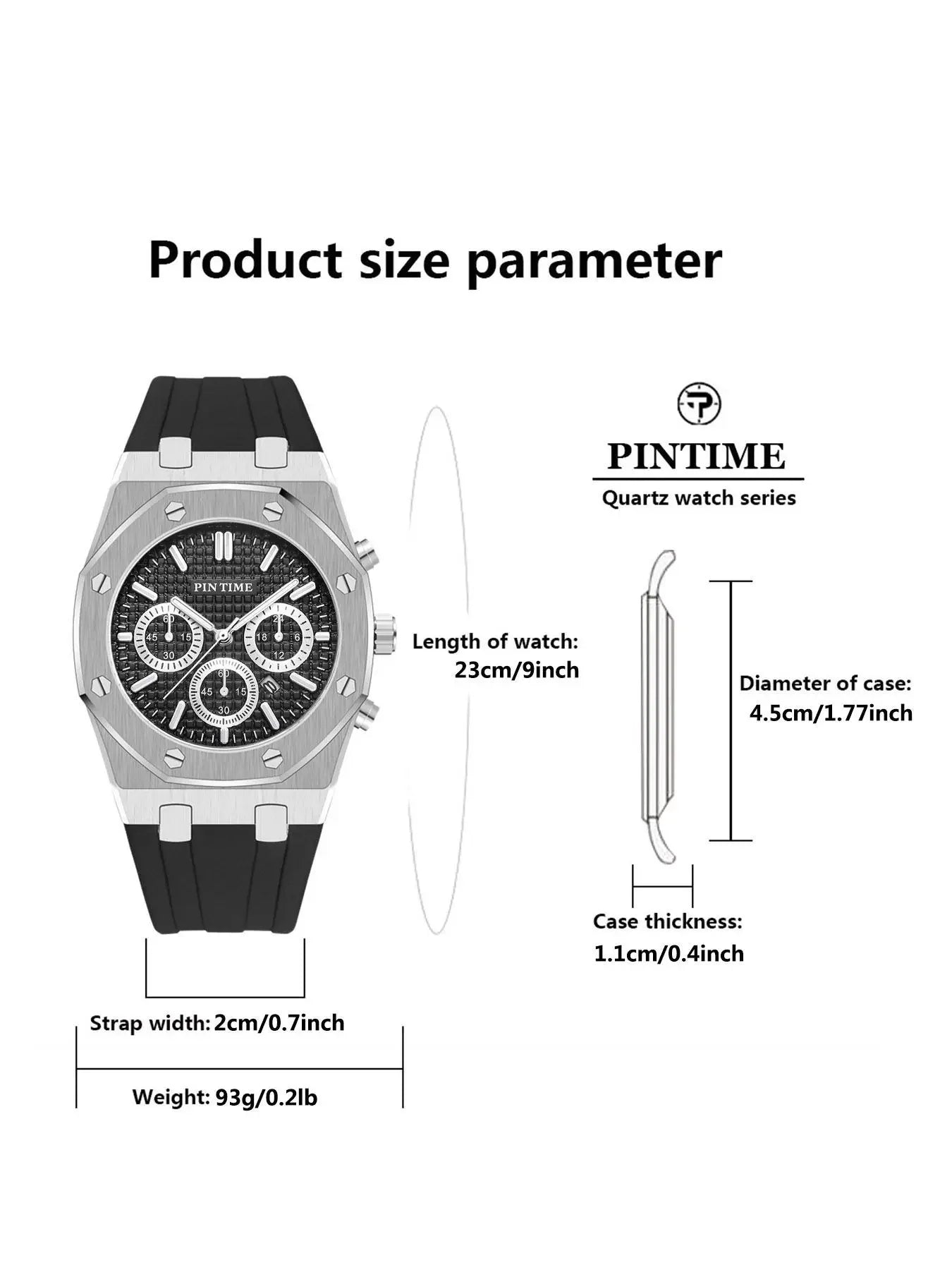 Men's Three-Dial Sports Watch — Multi-Function, Waterproof, Fashion Casual
