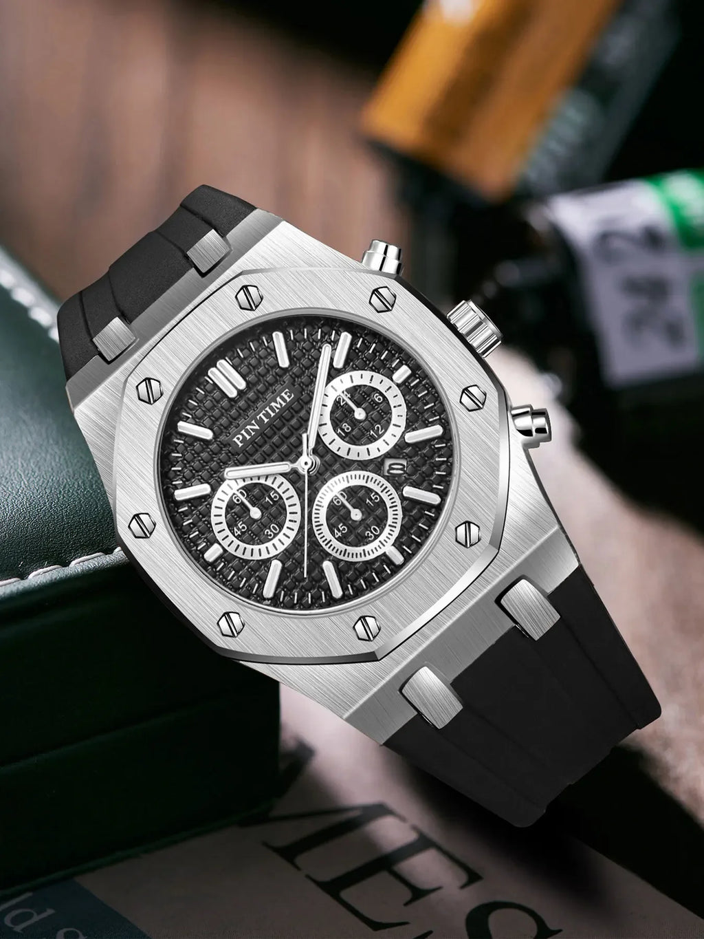 Men's Three-Dial Sports Watch — Multi-Function, Waterproof, Fashion Casual
