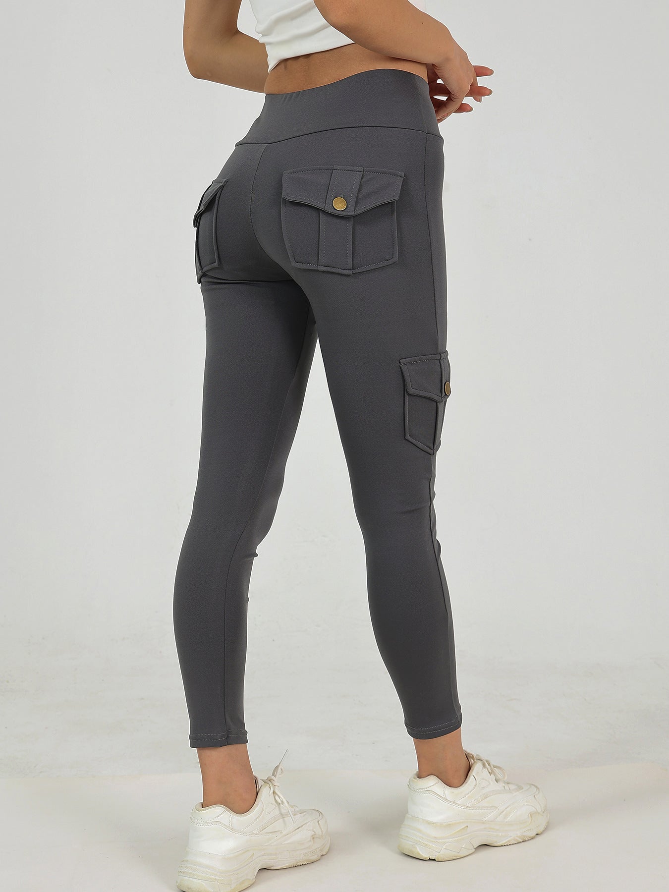 Creative Pocket Fitness Pants Girls Elastic Quick-drying Tight Sexy Fitness Sports Pants High Waist Hip Yoga Pants